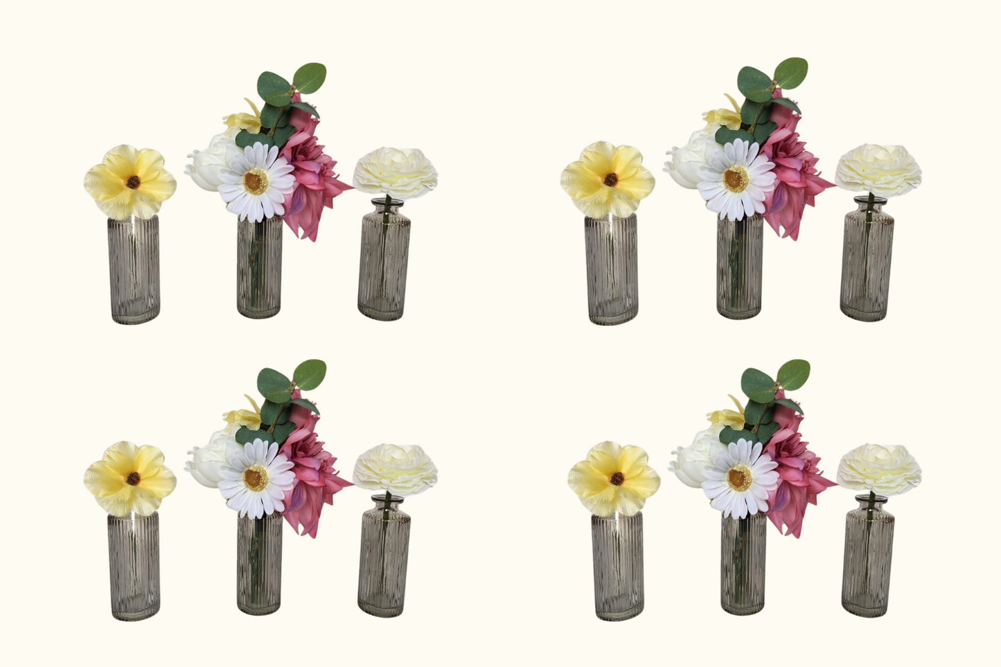 12 tafelvaasjes (4 x set van 3) | Fiona